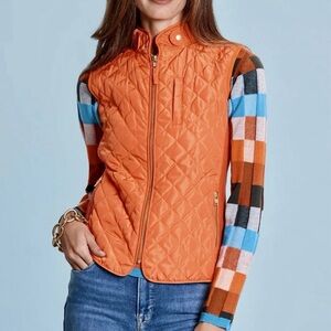 Tyler Boe Vibrant Orange Quilted Vest